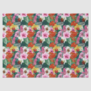 Papel De Seda Florecimiento del paraíso costero retro