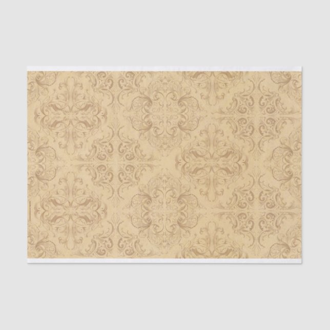 Papel De Seda Florecimiento del Renacimiento Antiguo (Anverso)