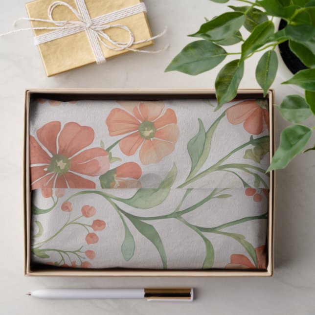 Papel De Seda Flores 3 (Regalo )