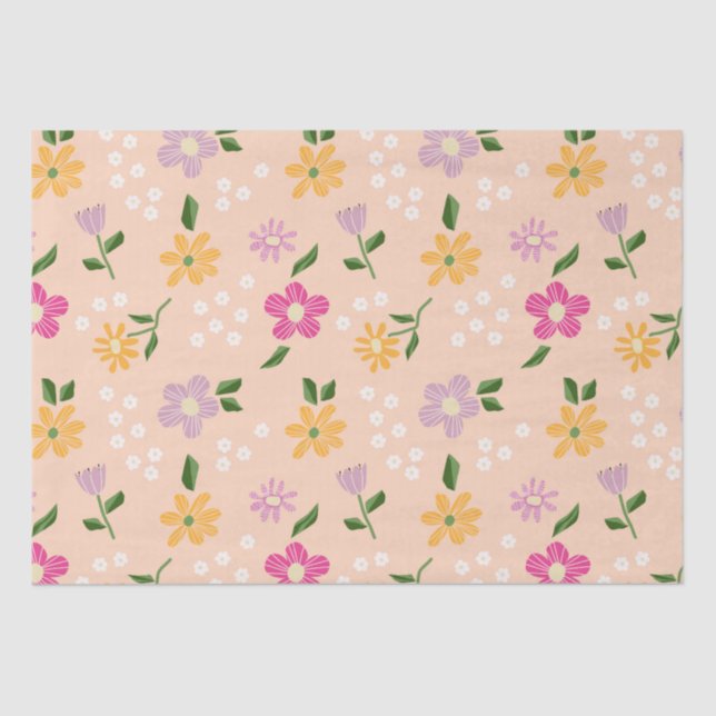 Papel De Seda Flores abstractas de juego (Anverso)