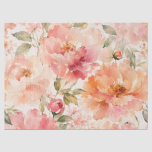 Papel De Seda Flores Acuarela Cálidos y Románticos de Verano