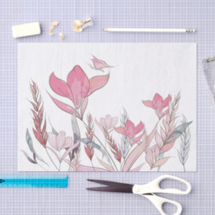 Papel De Seda Flores acuáticas