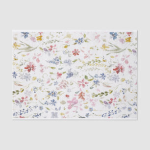 Papel De Seda Flores acuáticas de fondo blanco