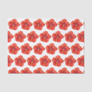 Papel De Seda Flores acuáticas del Hibiscus Rojo Tropical