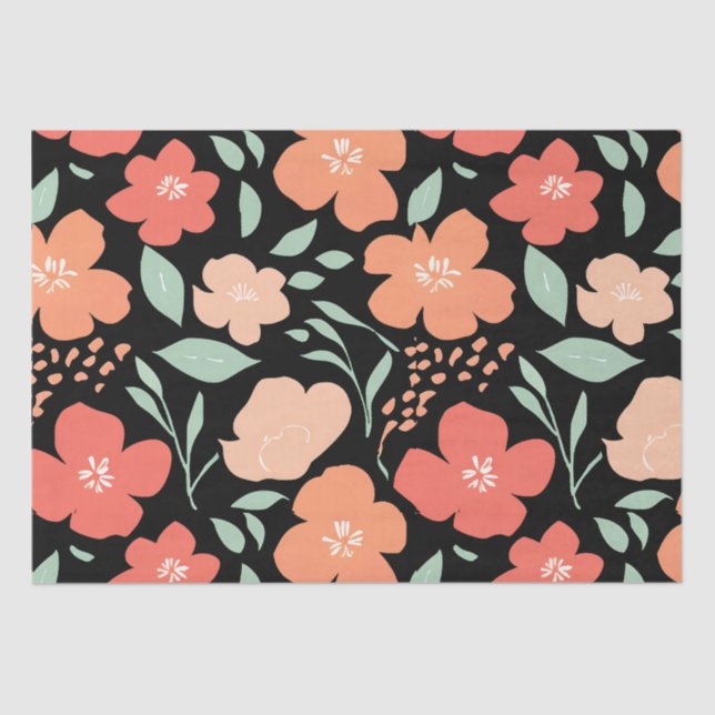 Papel De Seda Flores acuáticas elegantes - Delicado regalo flora (Anverso)