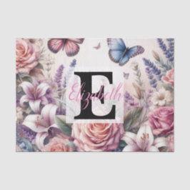 Papel De Seda Flores acuáticas, mar y conchas marinas en la play