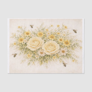 Papel De Seda Flores amarillas 