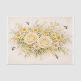 Papel De Seda Flores amarillas 