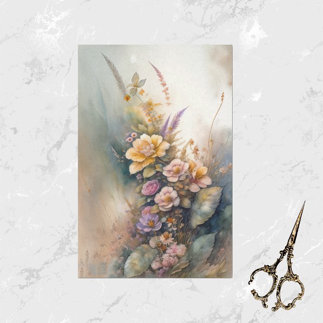 Papel De Seda Flores amarillas apagadas acuarela (Subido por el creador)