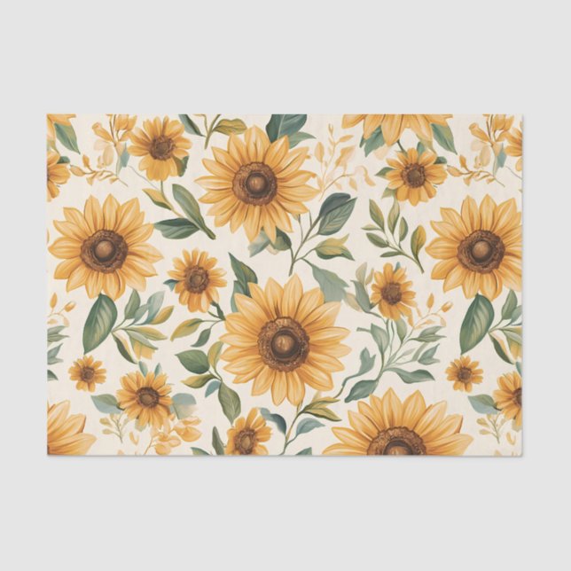 Papel De Seda Flores amarillas florales (Anverso)