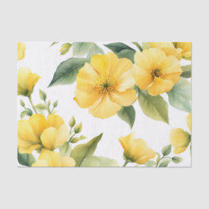 Papel De Seda Flores Amarillas Jardín Agua suave