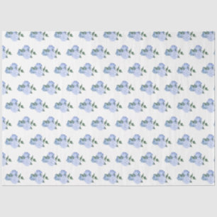 Papel De Seda Flores azul turbias y patrón de vegetación