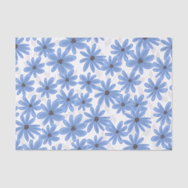 Papel De Seda Flores azules (Anverso)