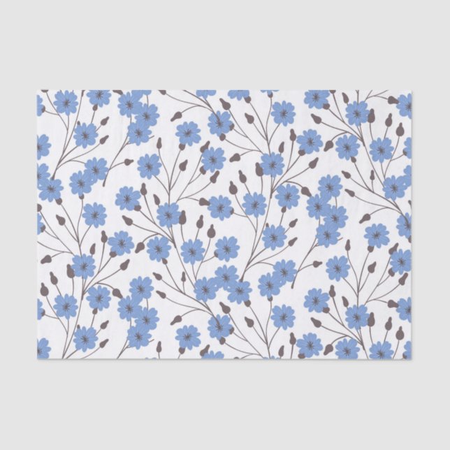 Papel De Seda Flores azules (Anverso)