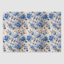 Papel De Seda Flores azules de tela vintage Francia | Tu nombre