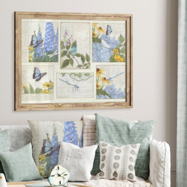 Papel De Seda Flores azules girasoles deslumbramiento de naves d (Subido por el creador)