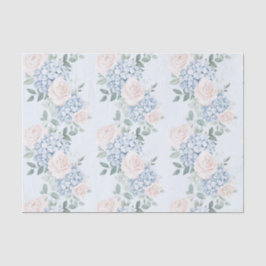 Papel De Seda Flores azules rosadas románticas ducha de novia