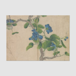 Papel De Seda Flores Azules Subiendo de Zhang Ruoai