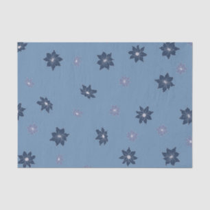 Papel De Seda Flores azules y moradas