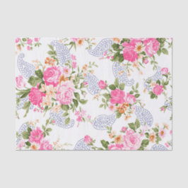 Papel De Seda Flores beige y rosa
