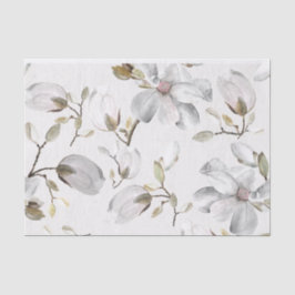 Papel De Seda Flores blancas
