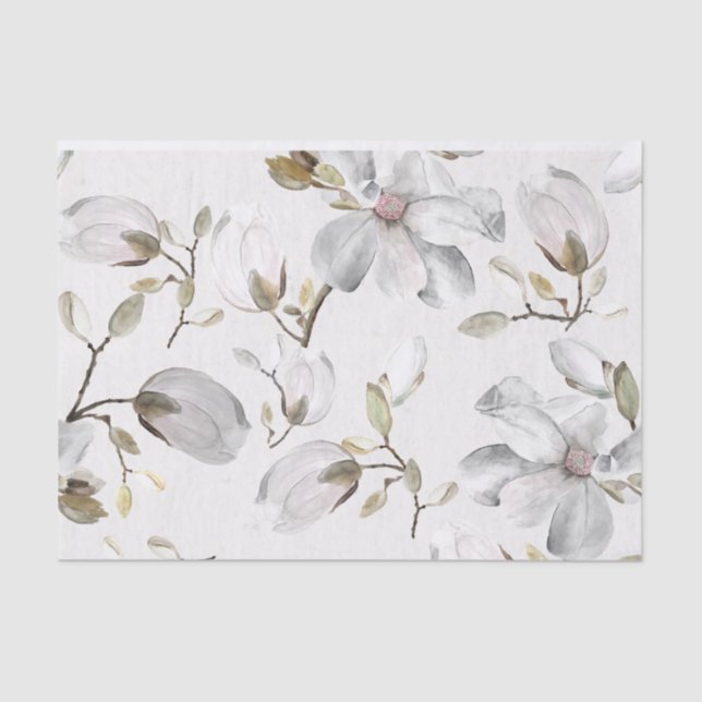 Papel De Seda Flores blancas (Anverso)