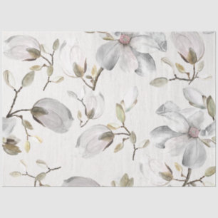 Papel De Seda Flores Blancas