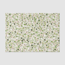 Papel De Seda Flores blancas con hojas verdes 2
