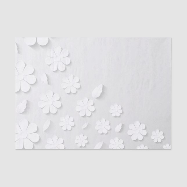 Papel De Seda Flores blancas delgadas (Anverso)