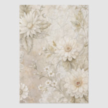 Flores blancas elegantes efecto craquelado decoupa