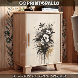 Papel De Seda Flores blancas que caen en tinta