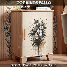 Papel De Seda Flores blancas que caen en tinta