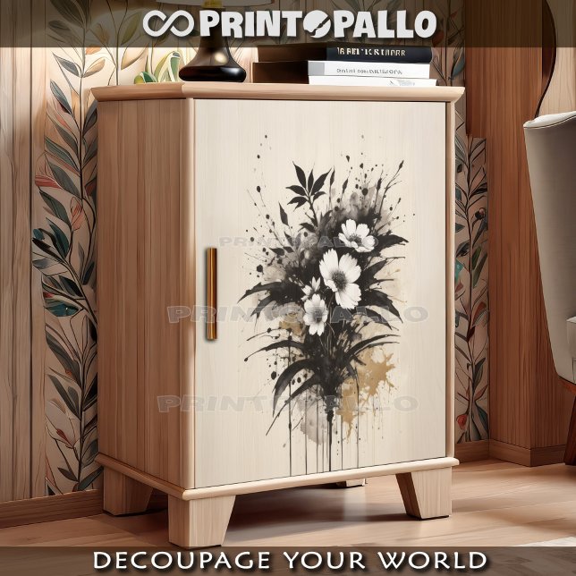 Papel De Seda Flores blancas que caen en tinta (Subido por el creador)