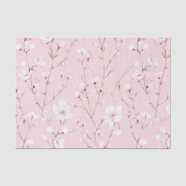 Papel De Seda Flores Blancas Rosadas Hermosas Baño Nupcial