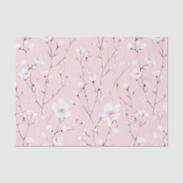 Papel De Seda Flores Blancas Rosadas Preciosas Ducha de Novia