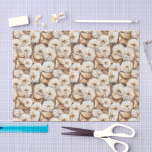 Papel De Seda Flores Blancas Sobres Crema Cumpleaños