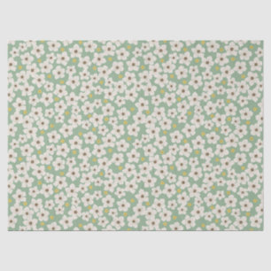 Papel De Seda Flores Blancas y Lindas de Primavera Patrón sobre 