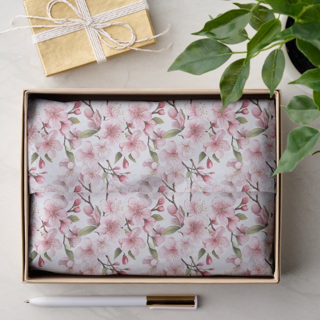 Papel De Seda Flores Bonitas de Cerezo Rosadas para Despedida de (Regalo )