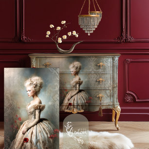 Papel De Seda Flores Bouffant, Arte de retrato de elegancia roco