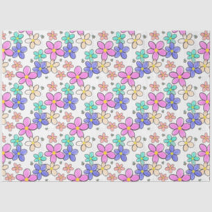 Papel De Seda flores brillantes de arcoiris coloridas burbujean 