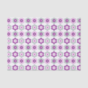 Papel De Seda Flores Burbuja Retro (púrpura y verde) Patrón