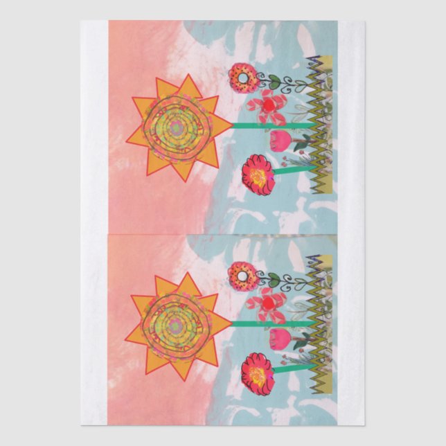 Papel De Seda Flores Caprichosas  (Anverso)