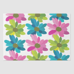 Papel De Seda Flores coloridas de color vintage