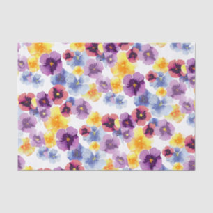 Papel De Seda Flores Coloridas Pensamiento Púrpura Artesanías Co