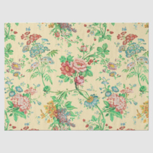 PAPEL DE SEDA FLORES COLORIDOS Y DEJA MARFIL FLORAL