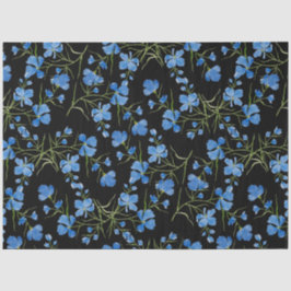 Papel De Seda Flores Cosmos Azules