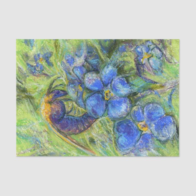 Papel De Seda Flores de abeja y olvidadiza (Anverso)