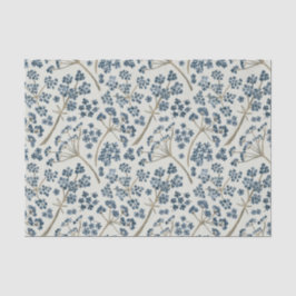 Papel De Seda Flores de acuarela azul elegantes