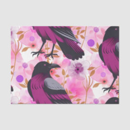 Papel De Seda Flores de Acuarela Botánica Floral Cuervo