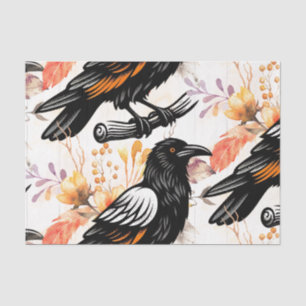Papel De Seda Flores de Acuarela Botánica Floral Cuervo